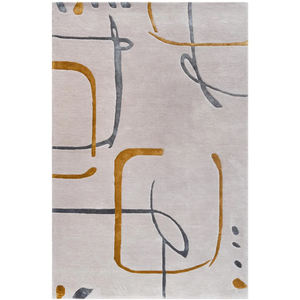 Alfombra de Lana Hecha a Mano, Diseño Abstracto Moderno en Tonos Tierra, Alfombra de Diseño Artesanal para Sala de Estar y Dormitorio - Product Image 2