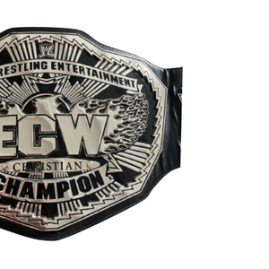 เข็มขัดแชมป์ ECW คริสเตียน สายสีดำ พร้อมดีไซน์แผ่นเงิน ของสะสมระดับพรีเมียมจาก World Wrestling Entertainment - Product Image 4