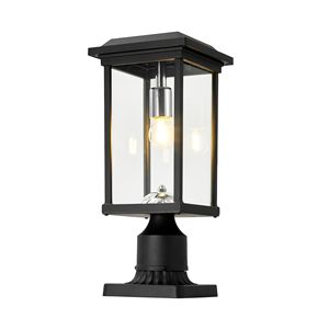 Lampada da Esterno a Colonna con Base Antiruggine Nera, Impermeabile, Cablata, in Alluminio, Attacco E27 per Villa - Product Image 1