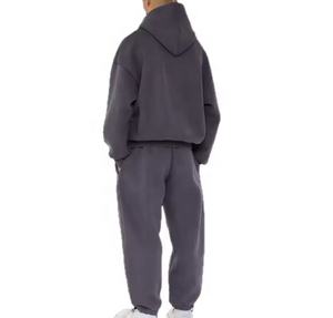 Custom Your Logo <b>Sweatpants</b> and Hoodies Set 100% Cotton Men's Boxy Hoodies Blank No String Tracksuit <b>Oversized</b> - Product Image 4