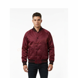 Chaqueta Varsity de Satén con Logotipo Personalizado en Color y Talla, con Patrón de Letras, Tela de Lona, Estilo Urbano, Ecológica y Resistente al Viento - Product Image 3
