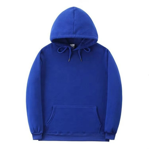 เสื้อฮู้ดผู้ชายสีดำล้วน ผ้าฝ้าย 100% เฟรนช์เทอร์รี่ สวมใส่สบายๆ สำหรับฤดูใบไม้ร่วง ทรงปกติ มีกระเป๋าหน้า - Product Image 4