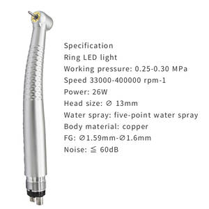 Venta directa de fábrica 26W anillo LED luz turbina instrumento Oral para dentistas pieza de mano Dental de alta velocidad - Product Image 4