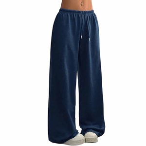Pantalon évasé pour femme, respirant, style hip-hop, en coton French Terry, coupe bootcut, mode rétro streetwear - Product Image 1