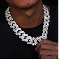 Collar de Cadena Cubana con Incrustaciones de Moissanita, Joyería Hip Hop, Pieza de Lujo con Diamantes para Hombre - Product Image 2