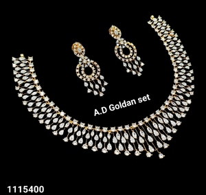Silver Plated Geometric Crystal Necklace Earring <b>Set</b> Women's Wedding Jewelry Classic Style Rhinestone High Quality - Product Image 2