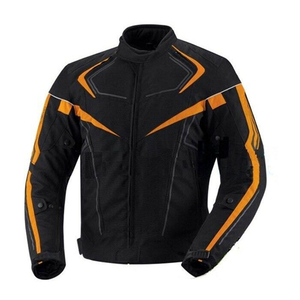 Chaqueta de Motocicleta Negra y Naranja para Hombre, Manga Larga, Resistente al Viento, con Bloques de Color, para Todas las Estaciones, Ropa de Carreras - Product Image 1