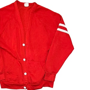 Cardigan en tricot rouge et crème contrastant pour femmes de la sororité HBCU, col en V, manches longues, style preppy, toutes saisons, coupe classique - Product Image 2