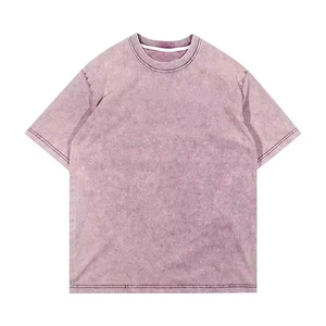 Nouveau style T-shirt unisexe rose poudré délavé effet vintage en coton doux coupe décontractée streetwear minimaliste haut d'été personnalisé - Product Image 2