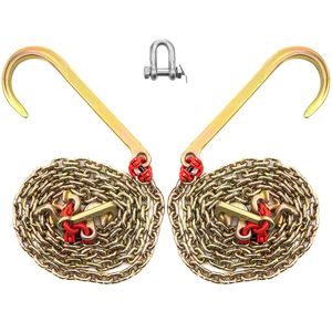 Catena di traino in acciaio legato G80 con gancio a J da 5/16 x 10 piedi, con 2 ganci a J G70, resistenza alla rottura di 9260 libbre - Product Image 4