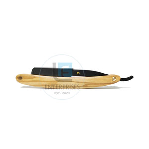 Factory Direct Supply Wood Handle Stainless Steel <b>Straight</b> Shaving Barber <b>Razors</b> in Stock Best Selling - Product Image 3