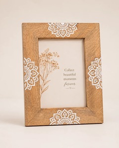 Cadre photo Mandala en bois de manguier, cadre photo doré, décoration de table, cadeau pour mariage, décoration de la maison - Product Image 1