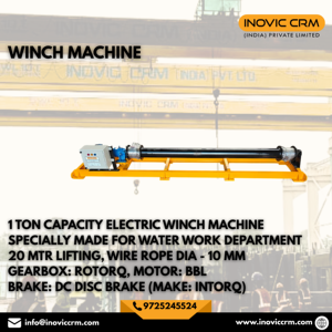 เครื่องกว้านไฟฟ้าขนาด 5 ตัน ความยาวรวม 5518 มม. สายยกยาว 30 เมตร (เส้นผ่านศูนย์กลาง 20 มม.) มอเตอร์โรเตอร์ค ระบบเบรกดิสก์ ABB DC - Product Image 1