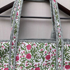 Bolsos Tote Pequeños de Algodón 100% Vintage con Cierre de Cremallera, Estampados a Mano, para Compras, de Hombro, para Mujer, Verano e Invierno - Product Image 1