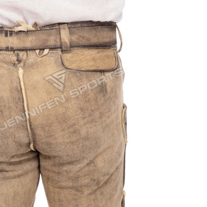 Pantalones Cortos de Cuero Alemán de Alta Calidad para Hombre, Disfraz Bávaro para Oktoberfest, 100% Cuero de Cabra, Estilo Casual - Product Image 5