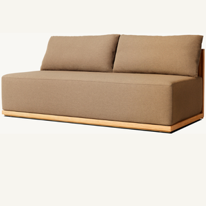 Muebles de sofá hechos de madera de teca con cojines suaves, adecuados para sala de estar o uso en exteriores, que son duraderos. - Product Image 3