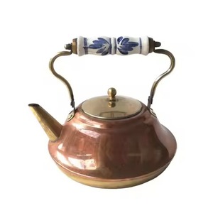 Handmade Copper Tea <b>Pot</b> with <b>Lid</b> Premium Beverage Serving Collection - Product Image 1
