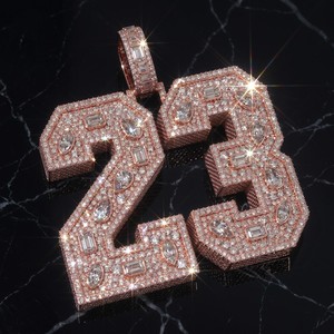 Custom Iced Out Moissanite Number Pendant 925 Sterling <b>Silver</b> Hip Hop <b>Charm</b> Rose Gold Plated Letter Jewelry - Product Image 1
