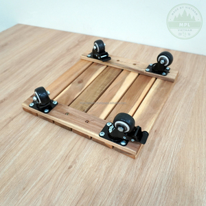 Maceta Moderna Cuadrada de Madera de Acacia de 12 Pulgadas con Acabado Glaseado para Hogar, Jardín, Centro Comercial y Uso en Pisos - Macetero Multi-Estilo - Product Image 2