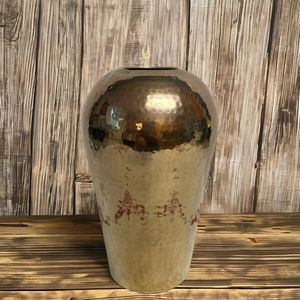 High Quality <b>Vintage</b> Brass Flower <b>Vase</b> with Handmade Hammered Engraving and Gold Finish for Wedding or Home Decor - Product Image 1