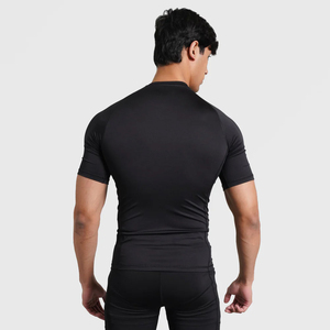 <b>Men</b> Polyester Spandex Material <b>Compression</b> T <b>Shirts</b> <b>for</b> Sale / <b>Men</b> Solid Color Short Sleeve <b>Compression</b> Blank T <b>Shirts</b> - Product Image 3