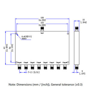Divisor <span class=keywords><strong>de</strong></span> Potencia <span class=keywords><strong>de</strong></span> Alto Rendimiento XINQY <span class=keywords><strong>de</strong></span> 8 Vías, 2-6 GHz, 50Ω, XQY-PS8-2/6-SE, Distribuidor <span class=keywords><strong>de</strong></span> Señal <span class=keywords><strong>de</strong></span> Baja Pérdida para Estaciones Base - Product Image 5