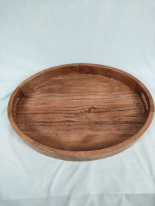 Bandeja de servir ovalada de madera de acacia de alta calidad, plato de madera pulido para exhibición, ideal para hoteles, restaurantes y fiestas, en oferta. - Product Image 6