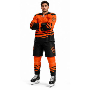 Ensembles d'uniformes de hockey sur glace personnalisés en gros – Maillot, pantalon et kit d'entraînement imprimés numériquement avec logo complet, anti-humidité et extensibles dans les quatre sens - Product Image 2