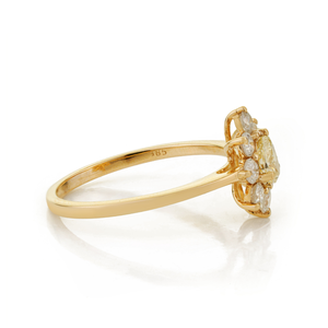 Anillo de Diamantes Reales en Oro Amarillo Real K14, Diseño Lujoso y Elegante, Apilable, para Propuesta de Matrimonio, Joyería OEM ODM - Product Image 5