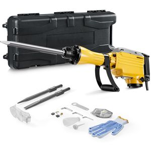 Martello Demolitore Elettrico 2200W, 1350 BPM, per Lavori Pesanti, con Scalpello a 1 Punta e 1 Scalpello Piatto, Spina USA 110V - Product Image 2
