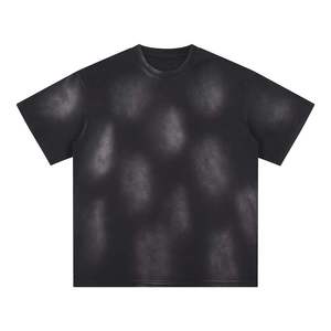 T-shirt pour homme de haute qualité, 250 g/m², 100 % coton, lourd, effet délavé soleil, coupe oversize, épaules tombantes, col rond, délavé à l'acide - Product Image 1