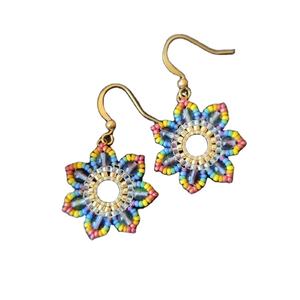 ต่างหูปักลายอัญมณีจากอินเดีย ต่างหูประดับลูกปัดทำมือสำหรับผู้หญิง เครื่องประดับงานเทศกาล ราคาดีที่สุด ต่างหูประดับลูกปัด - Product Image 1