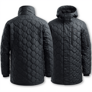 Chaqueta Acolchada Impermeable Hexagonal Personalizada TACHTICAL STANDARD para Hombre, Chaqueta Urbana Premium de Invierno con Cuello Alto y Cierre de Cremallera 3D - Product Image 4