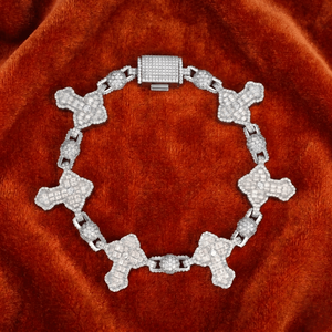 Luxury Cross Link Bracelet <b>for</b> Women <b>Men</b> <b>Silver</b> Tone Iced Out Fashion Chain Bracelet Statement Jewelry Gift Style - Product Image 1