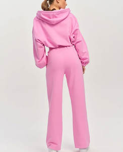 Conjuntos de Pantalones y Tops con Cremallera de Alta Calidad 2026, Sudadera de Felpa de Color Sólido, Chándal para Mujer, Conjuntos de Dos Piezas - Product Image 1