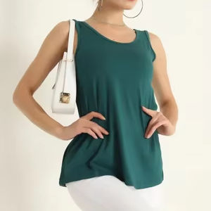 Nouveau débardeur pour femme, meilleur design, style décontracté, manches courtes, respirant, motifs unis/imprimés, prix abordable - Product Image 1