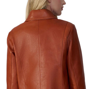 Chaquetas de cuero para mujer de diseño propio, hechas en fábrica, con material liso de secado rápido. - Product Image 4