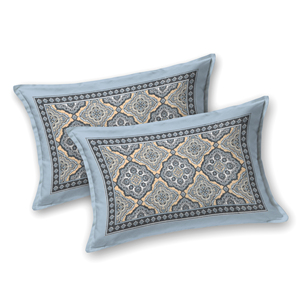 Sábanas de Algodón King Size Heritage, Color Gris, Estampado a Mano Estilo Mughal, con Fundas de Almohada, para Hotel u Hogar - Product Image 6