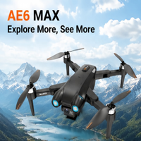 Drone GPS AE6 Max avec moteur sans balais et caméra à double objectif, quadricoptère RC avec évitement d'obstacles au laser pour enfants