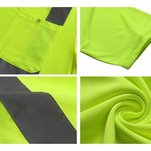 2026 Custom Made <b>Hi</b> <b>Vis</b> Men's Short Sleeve Reflective Safety <b>T</b>-<b>Shirt</b> High Quality Crew Neck Work Wear Short Sleeve Safety - Product Image 5