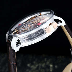 Reloj JC con Bomba de Aceite, Caja de Acero Inoxidable 316L, Movimiento Mecánico Automático, Cristal de Zafiro, Correa de Cuero, Reloj para Hombre - Product Image 4