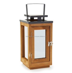 Lanterne en bois au design unique avec poignées en corde Bougeoir Dessus de table en bois rustique ou Lanterne de décoration de jardin de Noël - Product Image 3