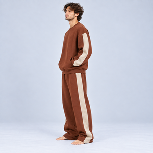 Ensemble de survêtement décontracté pour homme : sweat à capuche et pantalon de jogging amples, deux pièces, en mélange de coton premium, confortable et chaud, style streetwear - Product Image 3
