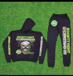 Conjunto de Chándal con Capucha Extra Grande Personalizado para Hombre, Conjunto de Sudadera y Pantalones Deportivos de Primera Calidad, Fabricante OEM - Product Image 4
