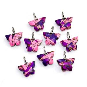 Pendentif Papillon en Turquoise Mohave Rose et Violette AAA, en Argent 925, Sculpté à la Main, pour la Fabrication de Bijoux, Vente en Gros - Product Image 4