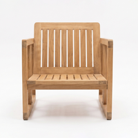 Fauteuil individuel moderne en teck, écologique, pour villa, extérieur/intérieur, robuste, durable, conception personnalisée OEM