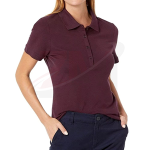 เสื้อโปโลลำลองสำหรับสุภาพสตรีผ้าฝ้ายแขนสั้นทรงปกติระบายอากาศได้ดีผ้าใส่สบายสำหรับฤดูร้อนใส่ทำงานในสำนักงาน - Product Image 2