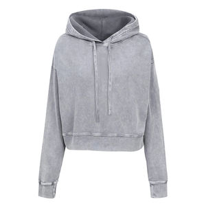 Nueva sudadera corta con capucha para mujer, elegante y moderna, de manga larga, tela suave y transpirable, informal, para gimnasio y entrenamiento. - Product Image 1