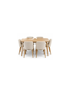 Table à manger moderne en bois massif tendance, 4 places, rectangulaire, style mid-century, avec ensemble de chaises rembourrées pour la maison et les restaurants - Product Image 4