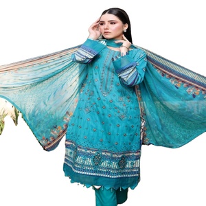Collection cousue-Vente en gros de costumes de pelouse 3 pièces pour femmes pakistanaises par Dr Haris Brand Volume DhagaKari - Product Image 1